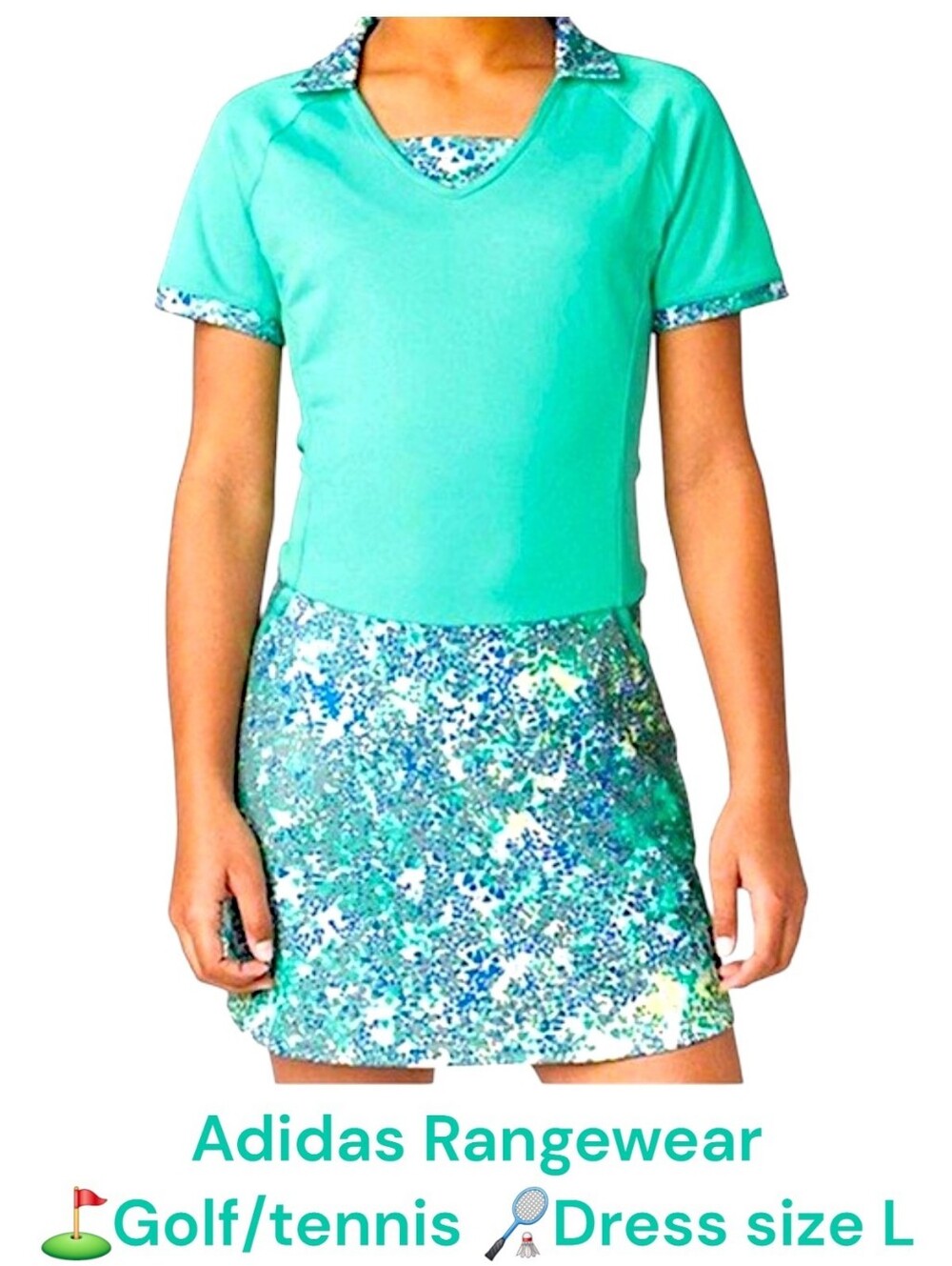 Adidas Rangewear ⛳️ Golf / Tennis 🏸 Dress - Green & Floral Blue - Size L - NWOT